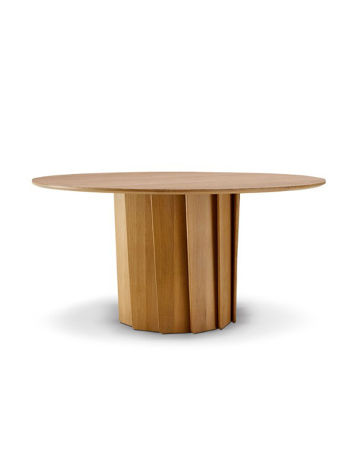 Dasras Volute Fixed dining table oak or walnut wood H.75 - 10 finishes 3 sizes