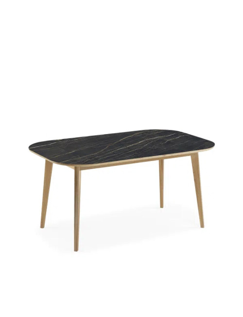 Dasras Snack fixed dining table ceramic wood oak or walnut - 10 finishes 17 sizes