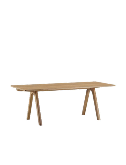 Dasras Chevron fixed dining table in oak or walnut wood - 10 finishes 17 sizes
