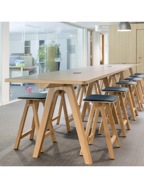 Dasras Chevron fixed dining table in oak or walnut wood - 10 finishes 17 sizes