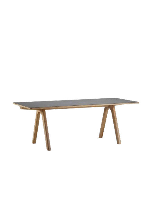 Dasras Chevron Fixed dining table ceramic wood oak or walnut - 10 finishes 17 sizes