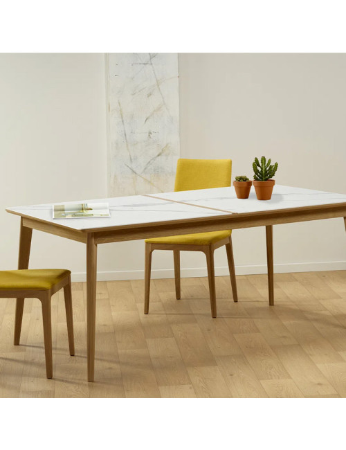 Dasras Paul Fixed dining table ceramic wood oak or walnut - 10 finishes 17 sizes