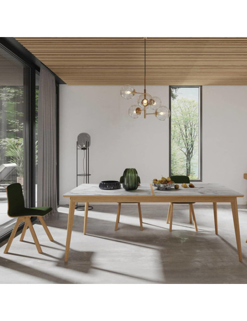 Dasras Paul Fixed dining table ceramic wood oak or walnut - 10 finishes 17 sizes