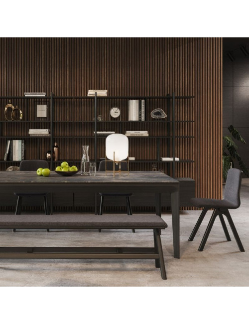 Dasras Buzz fixed dining table ceramic wood oak or walnut - 10 finishes 17 sizes