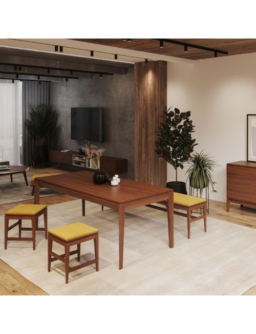 Dasras Buzz extendable dining table in oak or walnut wood - 10 finishes 12 sizes