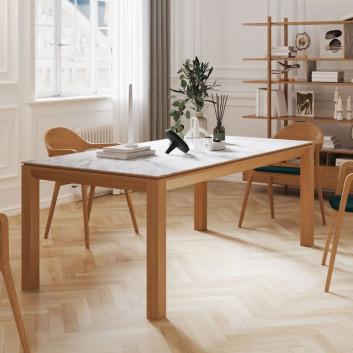 Dasras Clarté Extendable dining table ceramic wood oak or walnut - 10 finishes 8 sizes 2 models