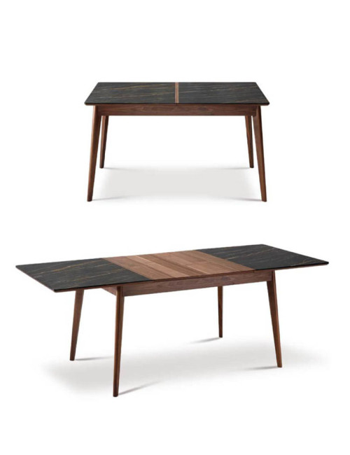 Dasras Paul Extendable dining table ceramic wood oak or walnut - 10 finishes 8 sizes