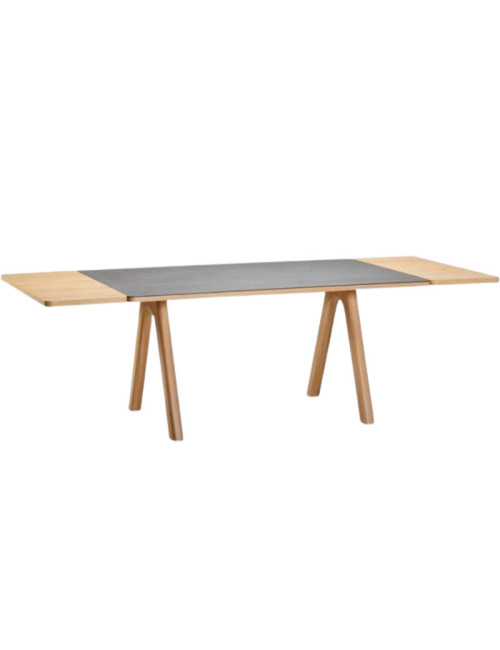 Dasras Chevron Extendable dining table ceramic wood oak or walnut - 10 finishes 8 sizes