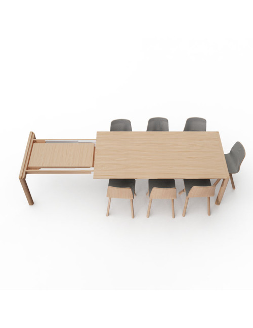 Dasras Rives extendable dining table in oak or walnut wood - 10 finishes 3 sizes