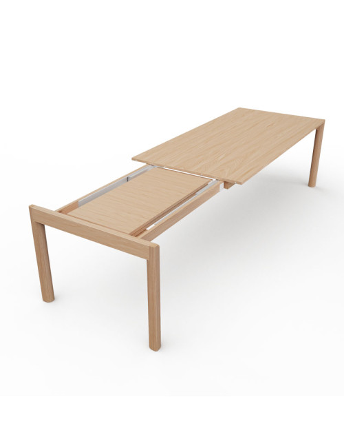 Dasras Rives extendable dining table in oak or walnut wood - 10 finishes 3 sizes