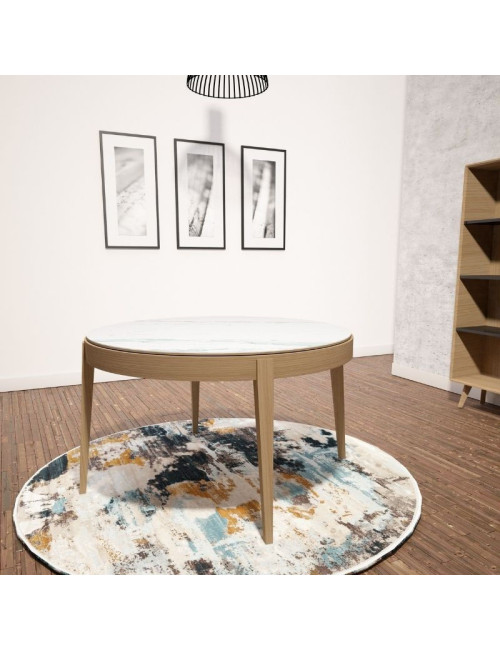 Dasras Liseré Extendable dining table ceramic wood oak - 9 finishes 3 sizes