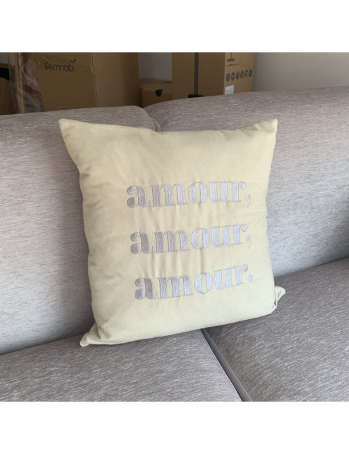 Pôdevache Amour Embroidered cushion square 45x45cm