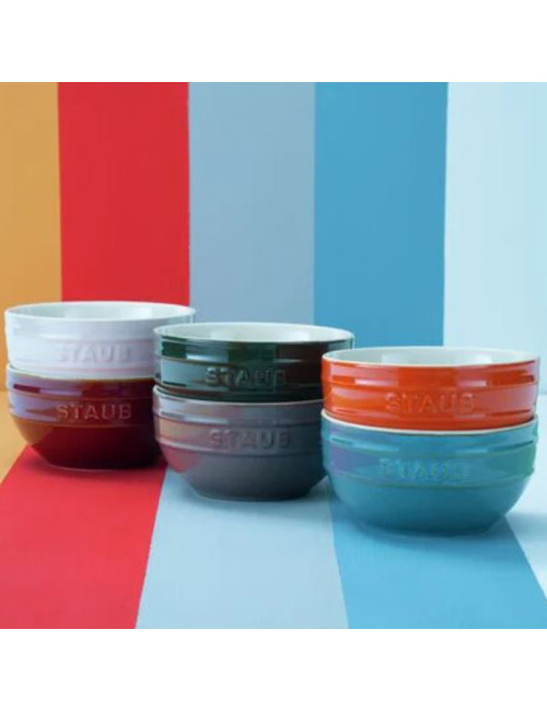 Staub Set of 6 Arc-en-ciel ceramic bowls 12cm