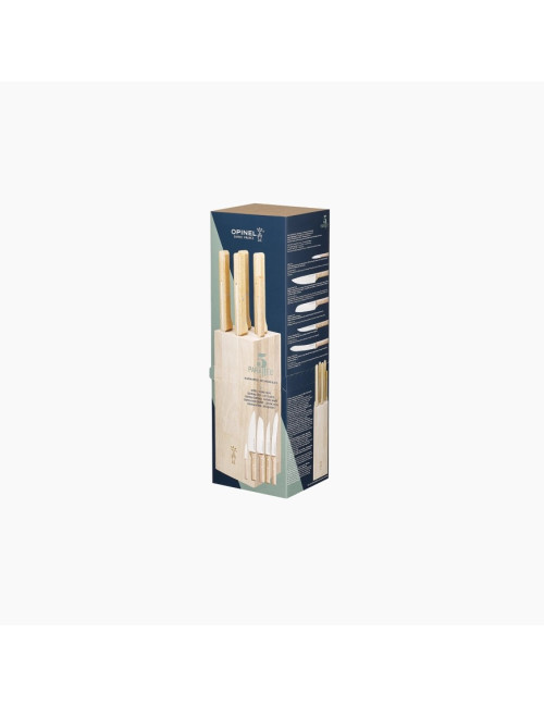 OPINEL block with 5 Parallèle kitchen knives - 2 models