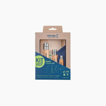 OPINEL nomad kitchen kit with corkscrew knives, bottle opener and board