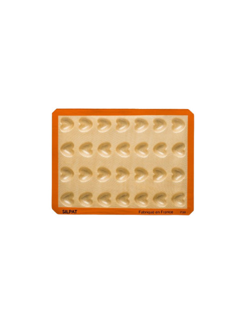 SILPAT 28 mini hearts silicone cake mold 40x30cm