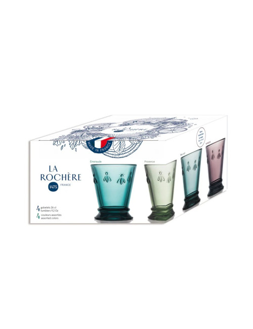 La Rochère Abeille 4 water glasses set of 4 assorted colors
