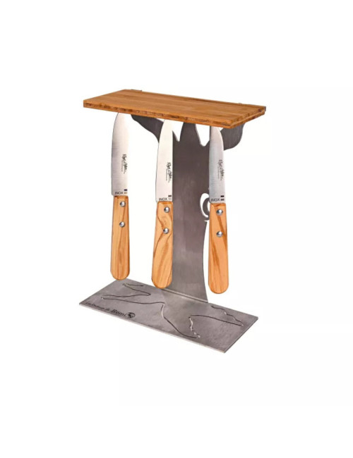 ROGER ORFEVRE Cut box magnetic knife holder with 3 knives