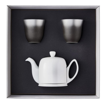 DEGRENNE Salam set white teapot 4 cups and 2 mugs Illusions white tea from China