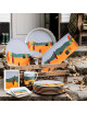 DEGRENNE Set of 6 Destination forêt 23cm dessert plates