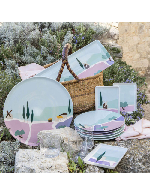 DEGRENNE Set of 6 Destination Sud 23cm dessert plates