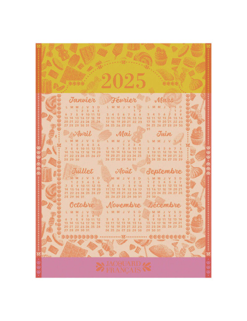 LE JACQUARD FRANCAIS Tea towel Calendar 2025 in cotton