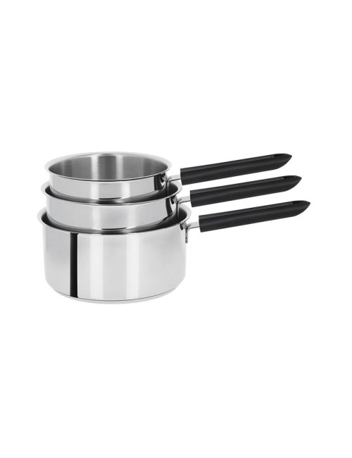 CRISTEL Mutine Fixed 3-Piece Saucepan Set - 16, 18, and 20cm
