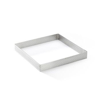 DE BUYER Valrhona Square Perforated Stainless Steel Tart Ring