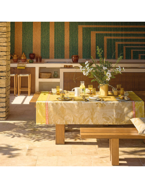 LE JACQUARD FRANCAIS Sinharâja Coated Tablecloth - 3 Colors 6 Sizes