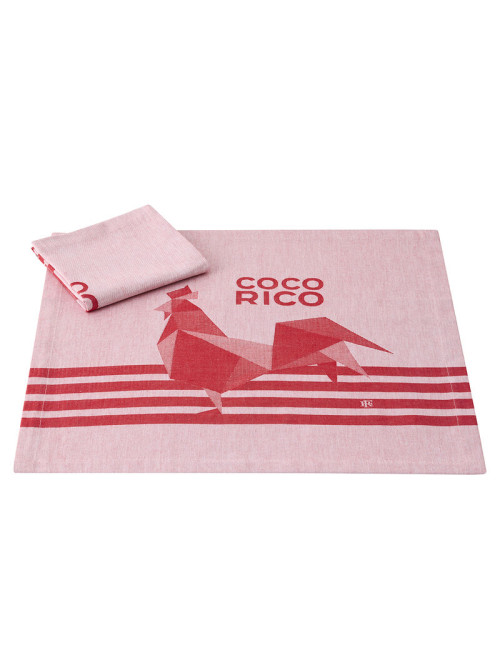 LE JACQUARD FRANCAIS Set of 2 Coco-Rico Elysée cotton napkins - 2 colors