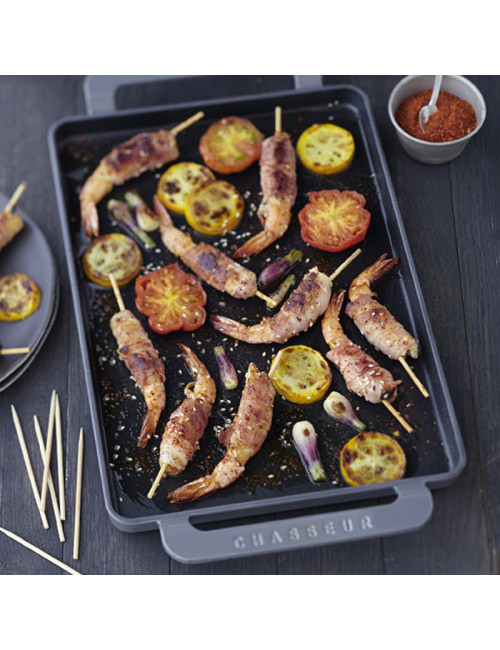CHASSEUR Rectangular Cast Iron Griddle 34x23cm - 3 Colors