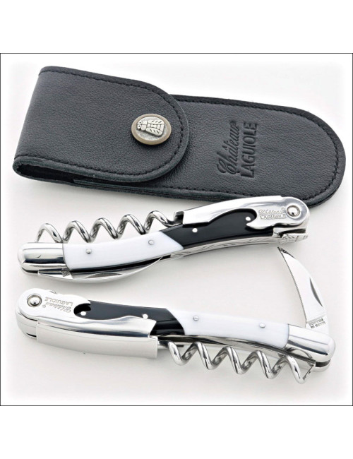 Chateau Laguiole Classic Collection Sommelier Knife, Black and White Plexi