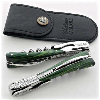Chateau Laguiole Melchior Stamina Green Collection Sommelier Knife