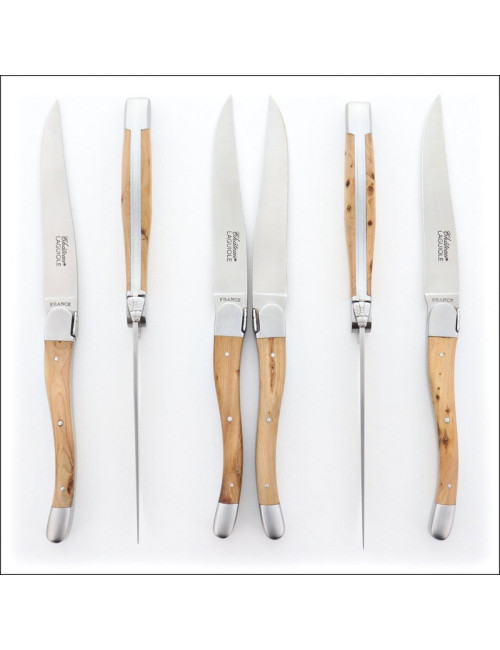 CHATEAU LAGUIOLE Set of 6 Signature Collection Table Knives, Cade Wood