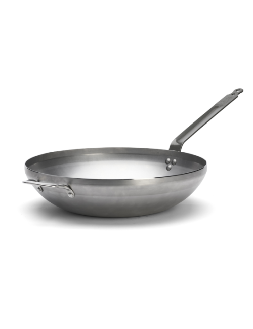 DE BUYER Mineral B Domed Steel Wok, 40cm