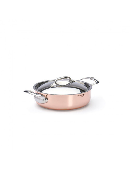 DE BUYER Inocuivre Copper-Stainless Steel Sauté Pan with Lid - 3 Sizes