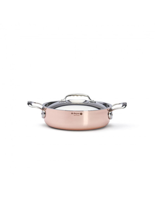 DE BUYER Inocuivre Copper-Stainless Steel Sauté Pan with Lid - 3 Sizes