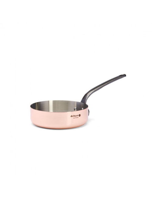 DE BUYER Inocuivre Copper-Stainless Steel Straight Sauté Pan with Cast Iron Handle - 4 Sizes