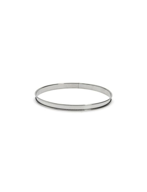 DE BUYER Perforated Stainless Steel Tart Ring, 24cm, Height 2cm