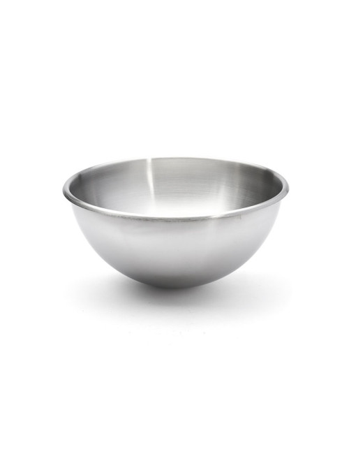 DE BUYER Half-Spherical Stainless Steel Bowl with Open Rolled Rim - 2 Sizes