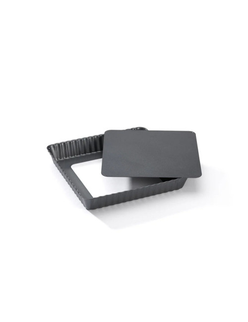DE BUYER Square Tart Pan with Removable Bottom in Non-Stick Steel - 2 Sizes
