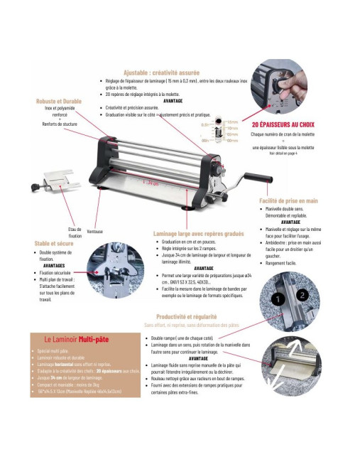 DE BUYER Stainless Steel Rolling Pin 48.5x19x15cm