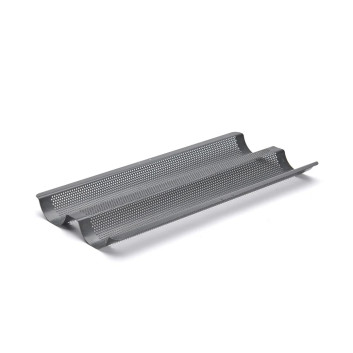 DE BUYER Perforated Baking Tray for 2 Baguettes in Steel