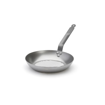 DE BUYER Carbone Plus Round Grill Pan in Steel Sheet - 2 Sizes