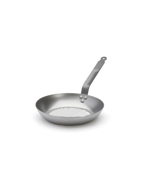 DE BUYER Carbone Plus Round Grill Pan in Steel Sheet - 2 Sizes