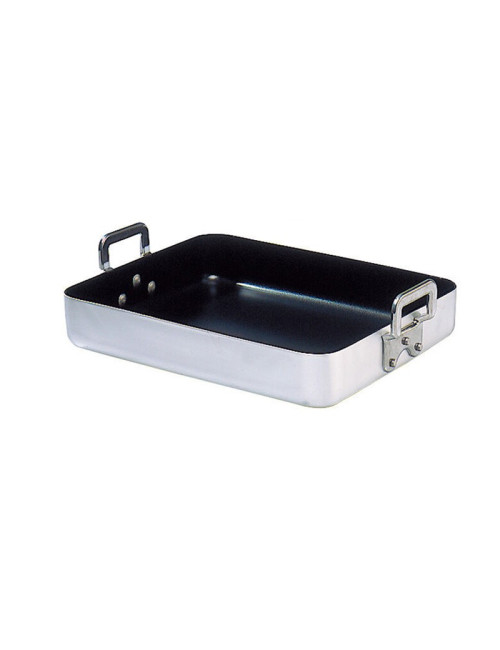 MATFER Classe Alu Non-Stick Aluminum Roasting Dish with Riveted Handles, 40cm