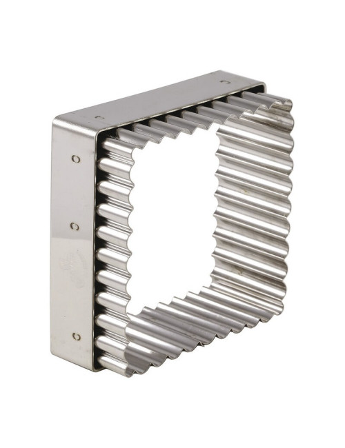 MATFER Stainless Steel Fluted Square Cutter 8x8cm
