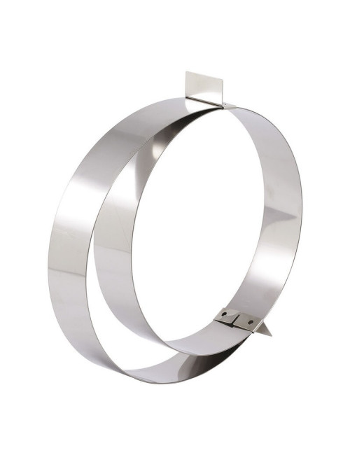 MATFER expandable stainless steel dessert ring from 18 to 36 cm, height 4.5 cm