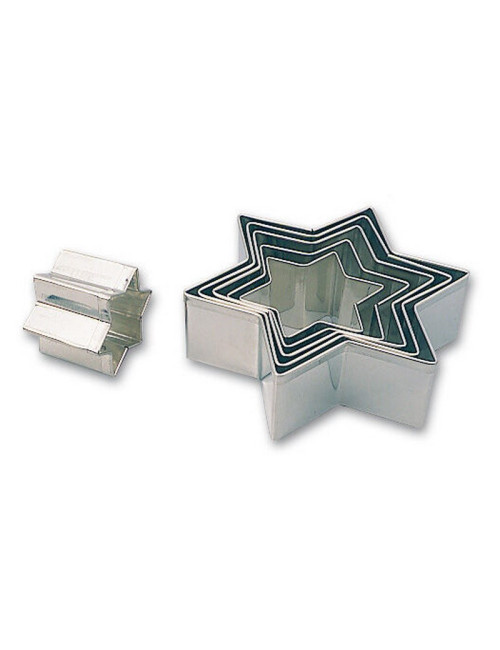 MATFER Box of 6 Star Cutters, 4 to 11 cm, Tinplate
