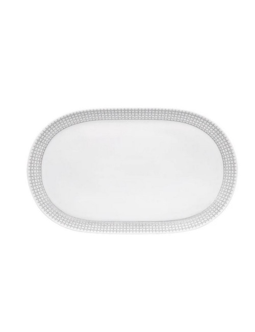 DEGRENNE oval dish Silver crown in porcelain 38x23.5cm